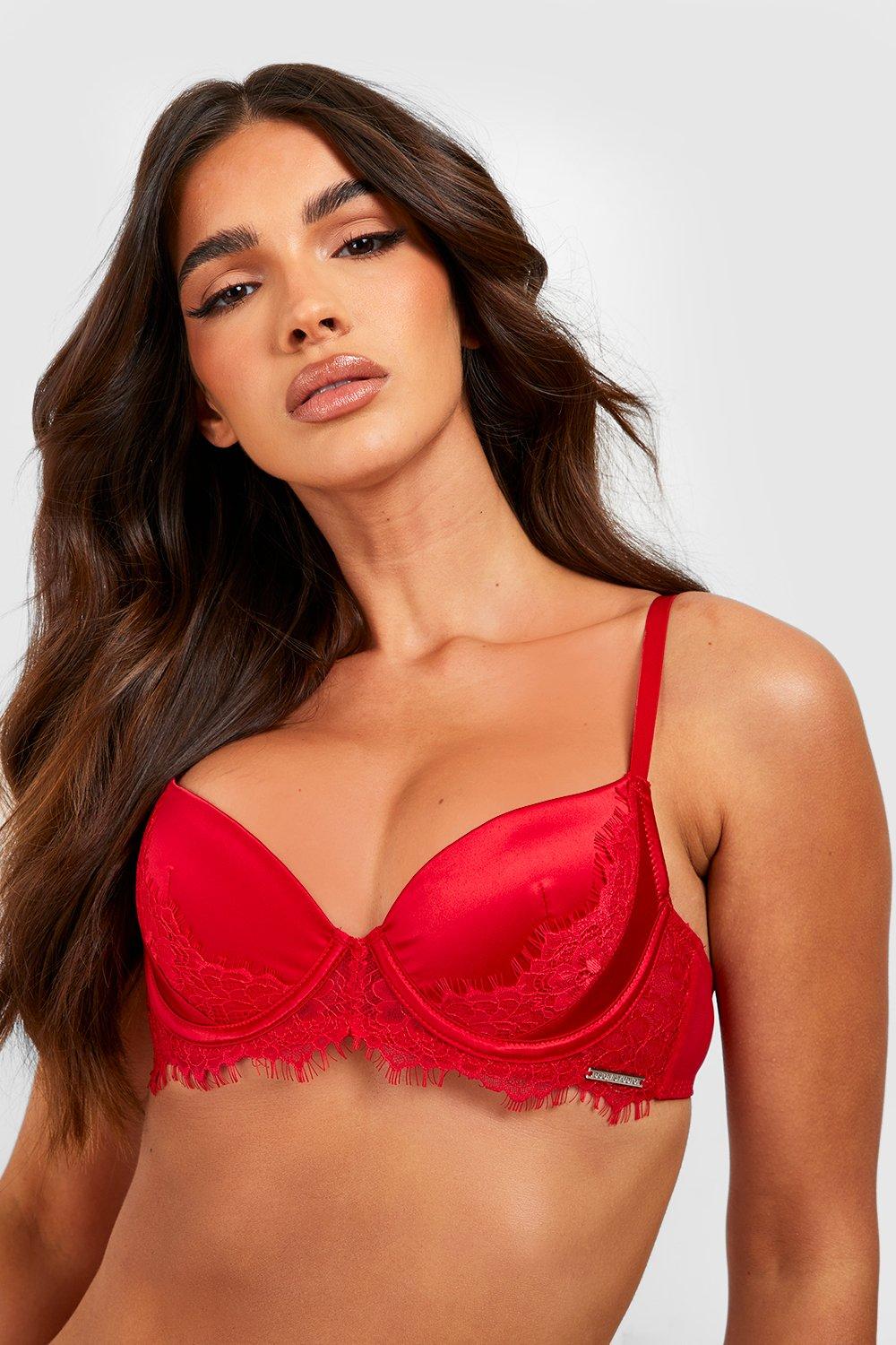 Buy Smooth Satin Lace Bra Non Padded cups With Underwire 34-42 B, C, D, DD  - Fast UK Delivery