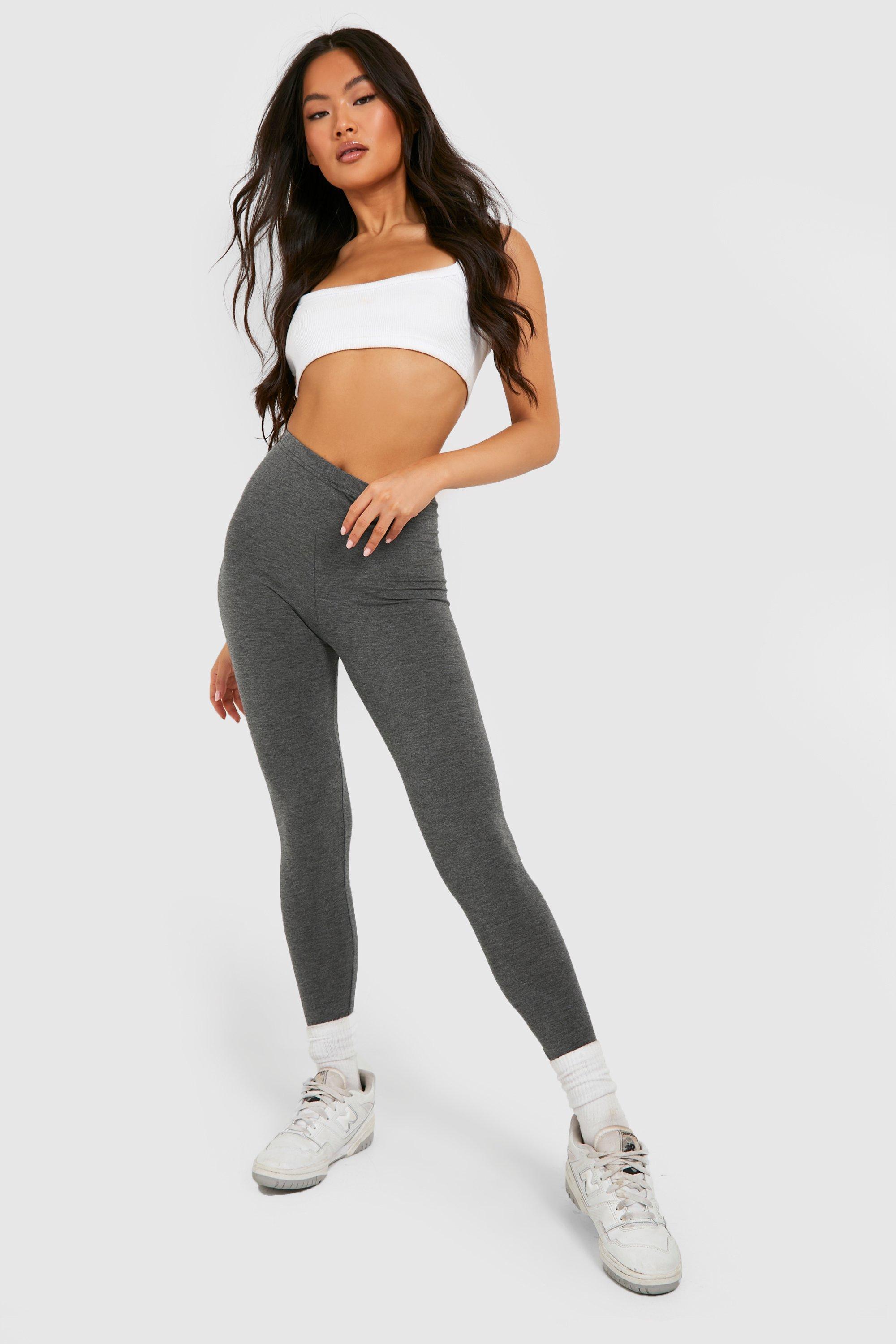 Women's Charcoal High Waisted Basic Leggings