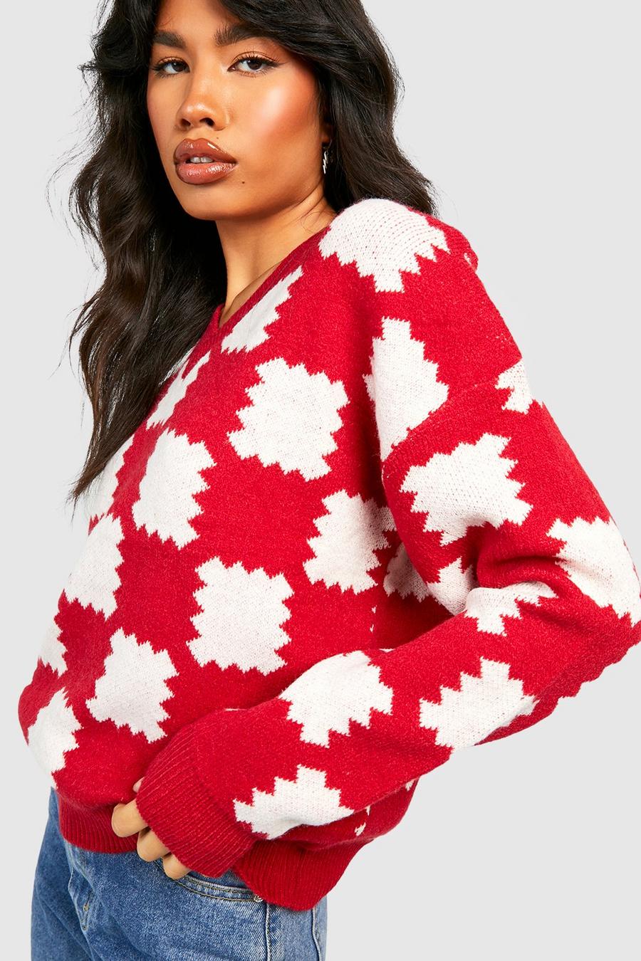 Red Grid Flannel Sweater image number 1
