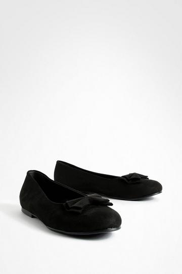 Bow Round Toe Ballerina black