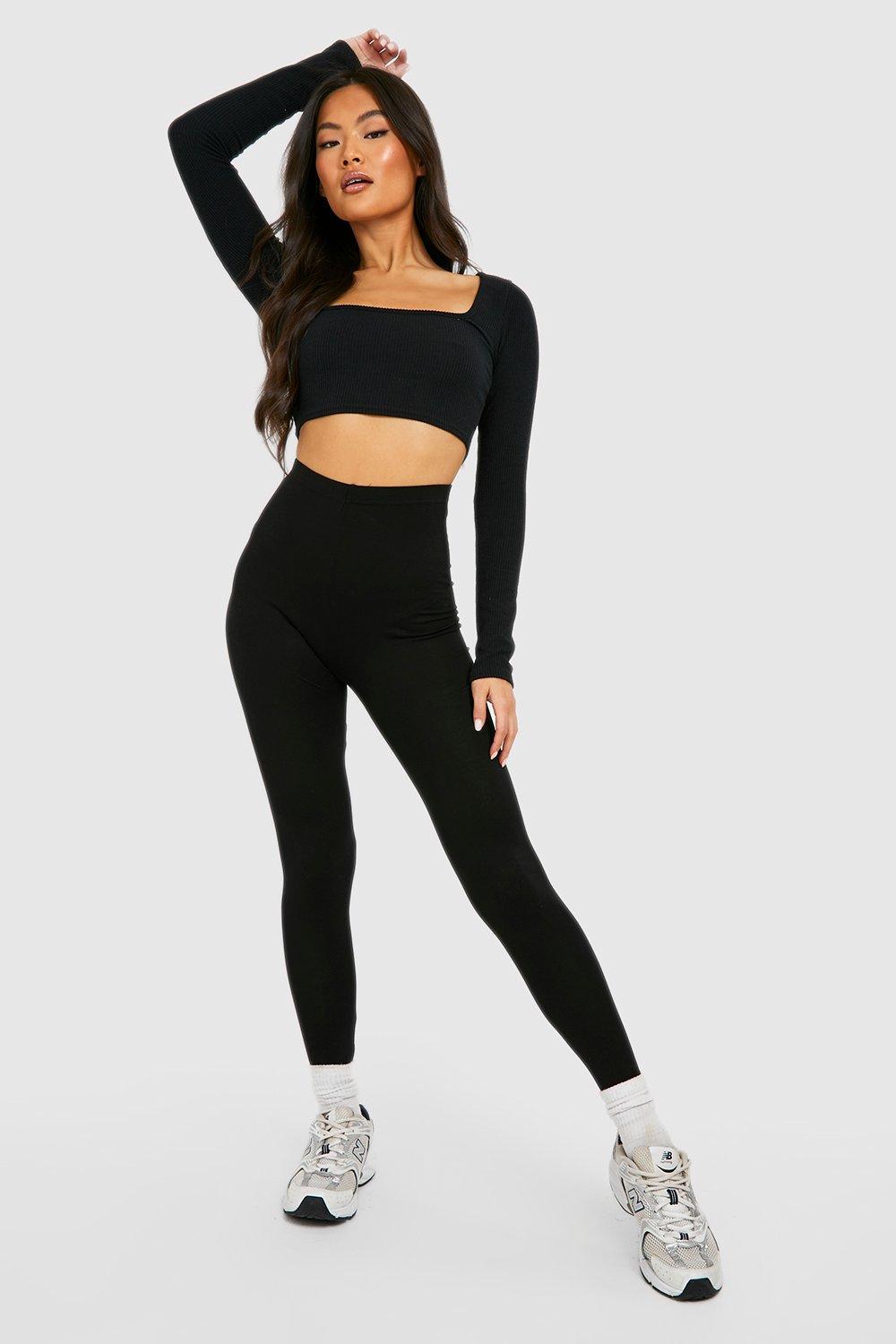 Black High Waist Basic Leggings