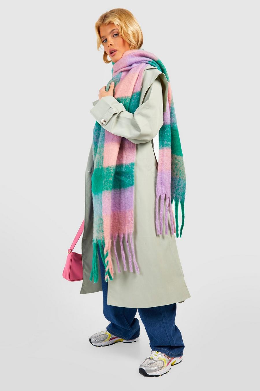 Pink Oversized Check Scarf image number 1