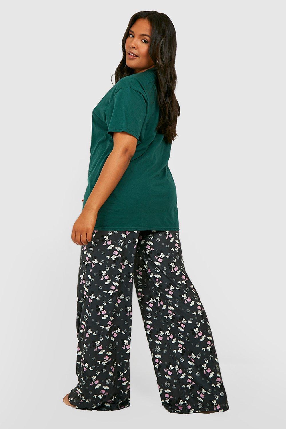 Plus Size Floral Jacquard Pajama Pants Set