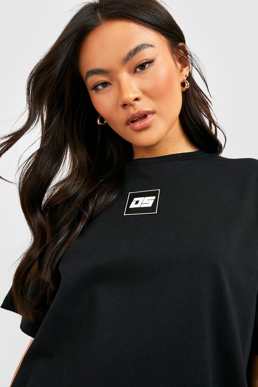 T-shirt oversize à slogan , Black image number 1