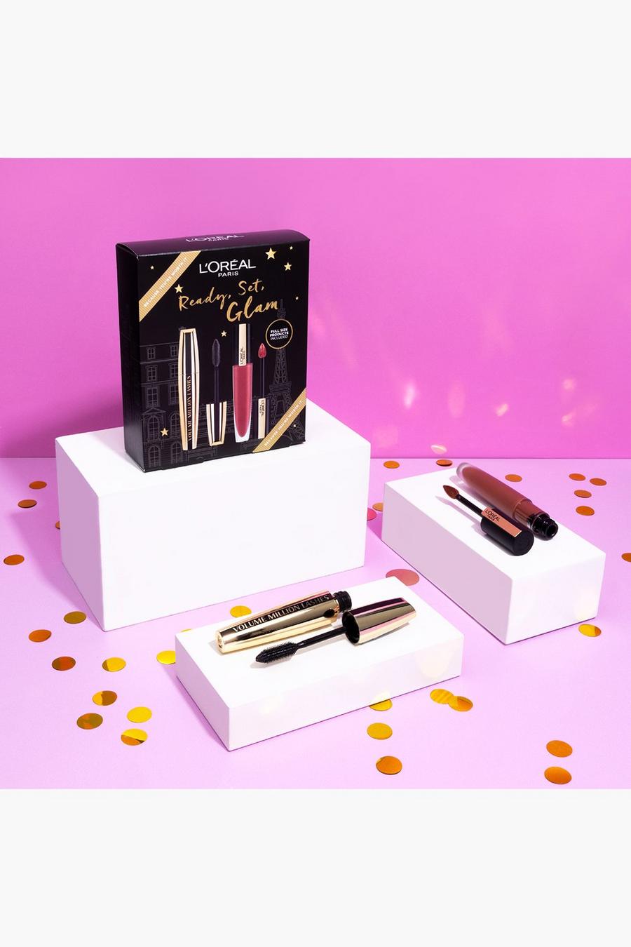 Pink L'Oréal Paris Ready, Set, Glam Mascara and Lipstick Duo Gift Set image number 1
