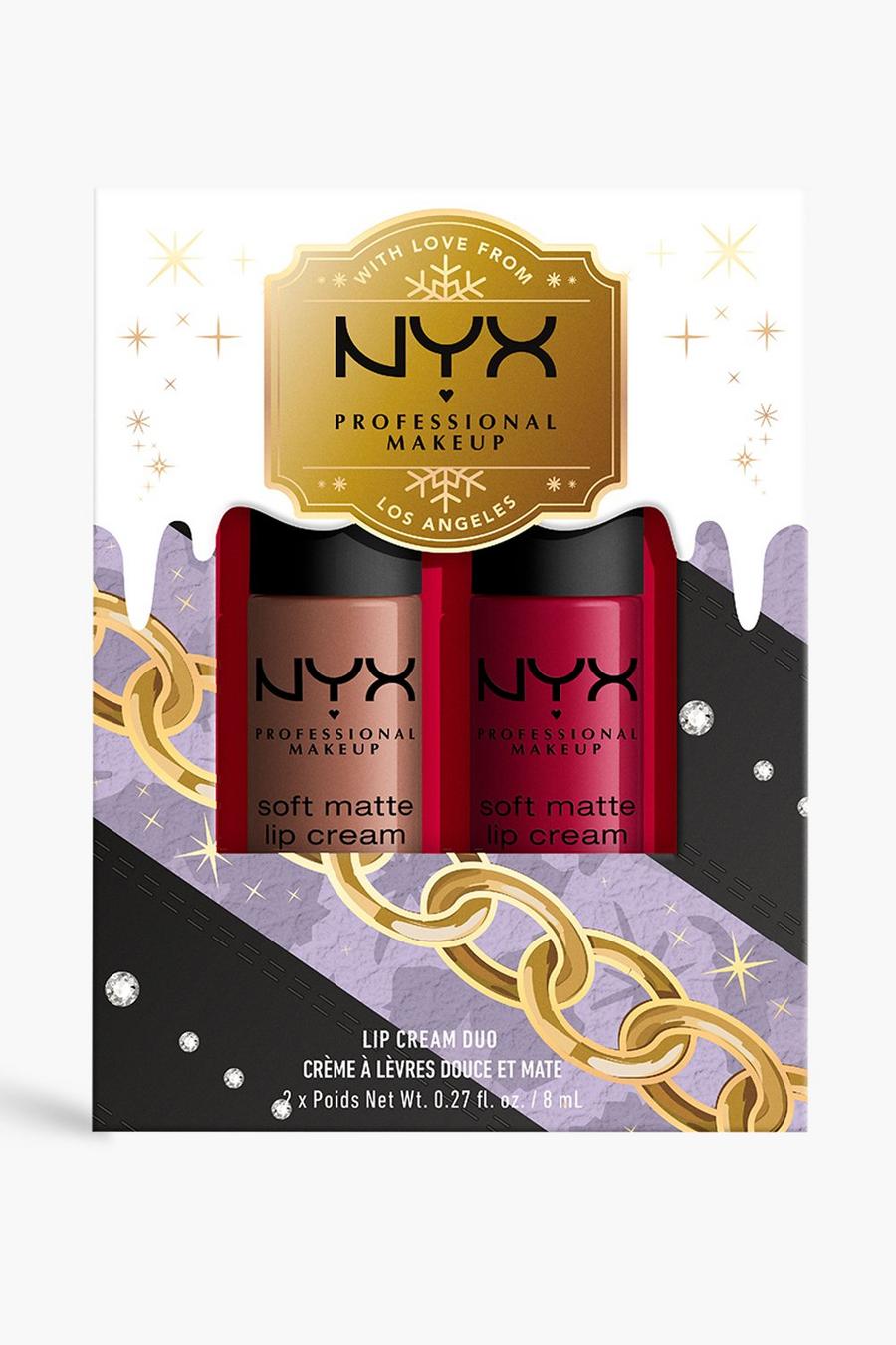 NYX Professional Makeup - Set regalo di 2  creme labbra Soft Matte - Abu Dhabi & Monte Carlo, Black negro