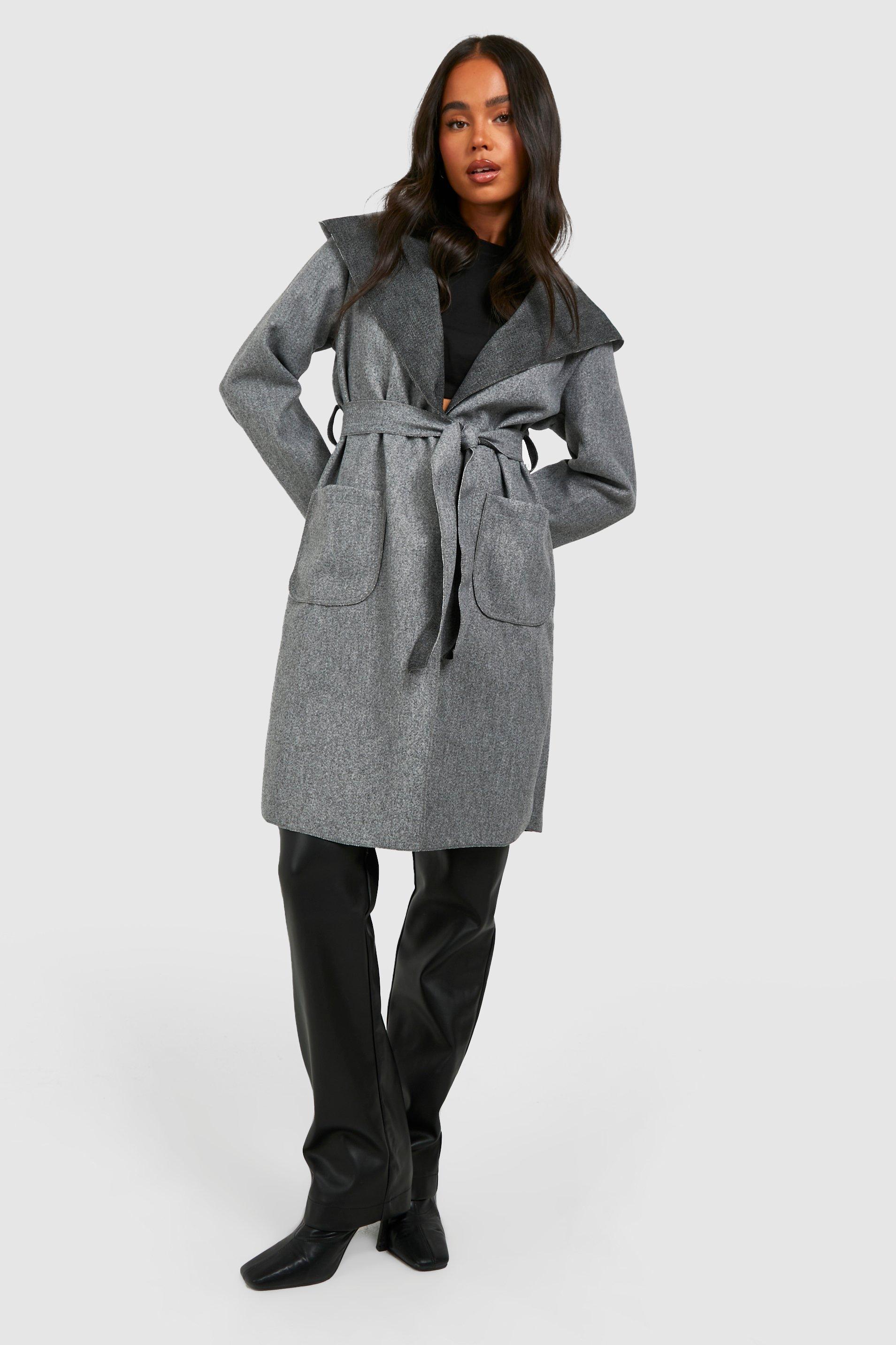 Petite wool coat with hood on sale