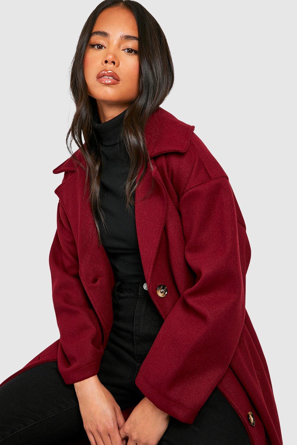 Berry belted coat hotsell