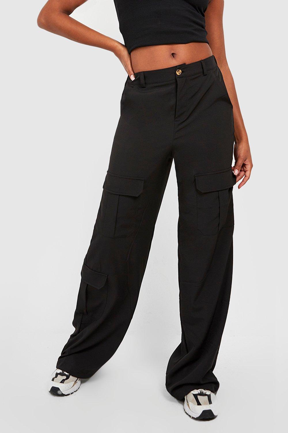 Women's Tall Pocket Detail High Waisted Wide Leg Cargo Trousers