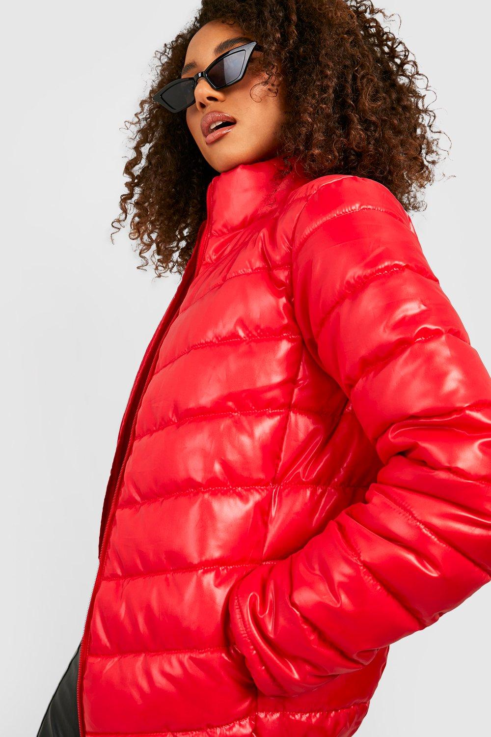 Tall Crop Funnel Neck Puffer Jacket