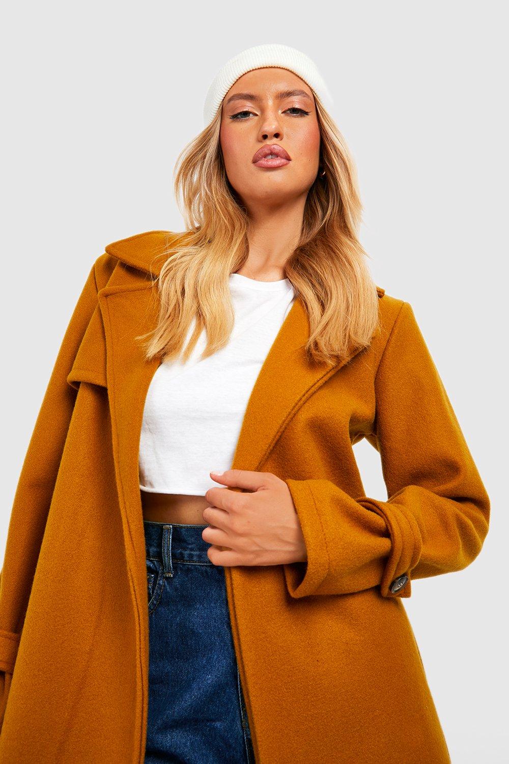 New look top mustard coat