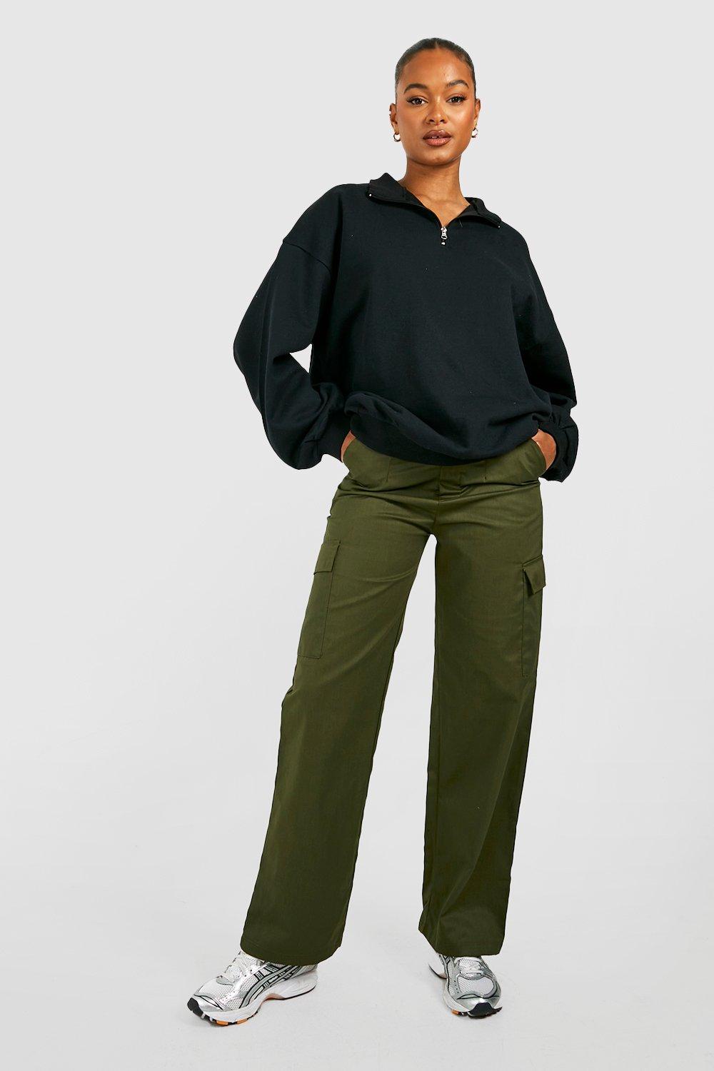 Straight Leg Cargo Chino Pants for Tall Women