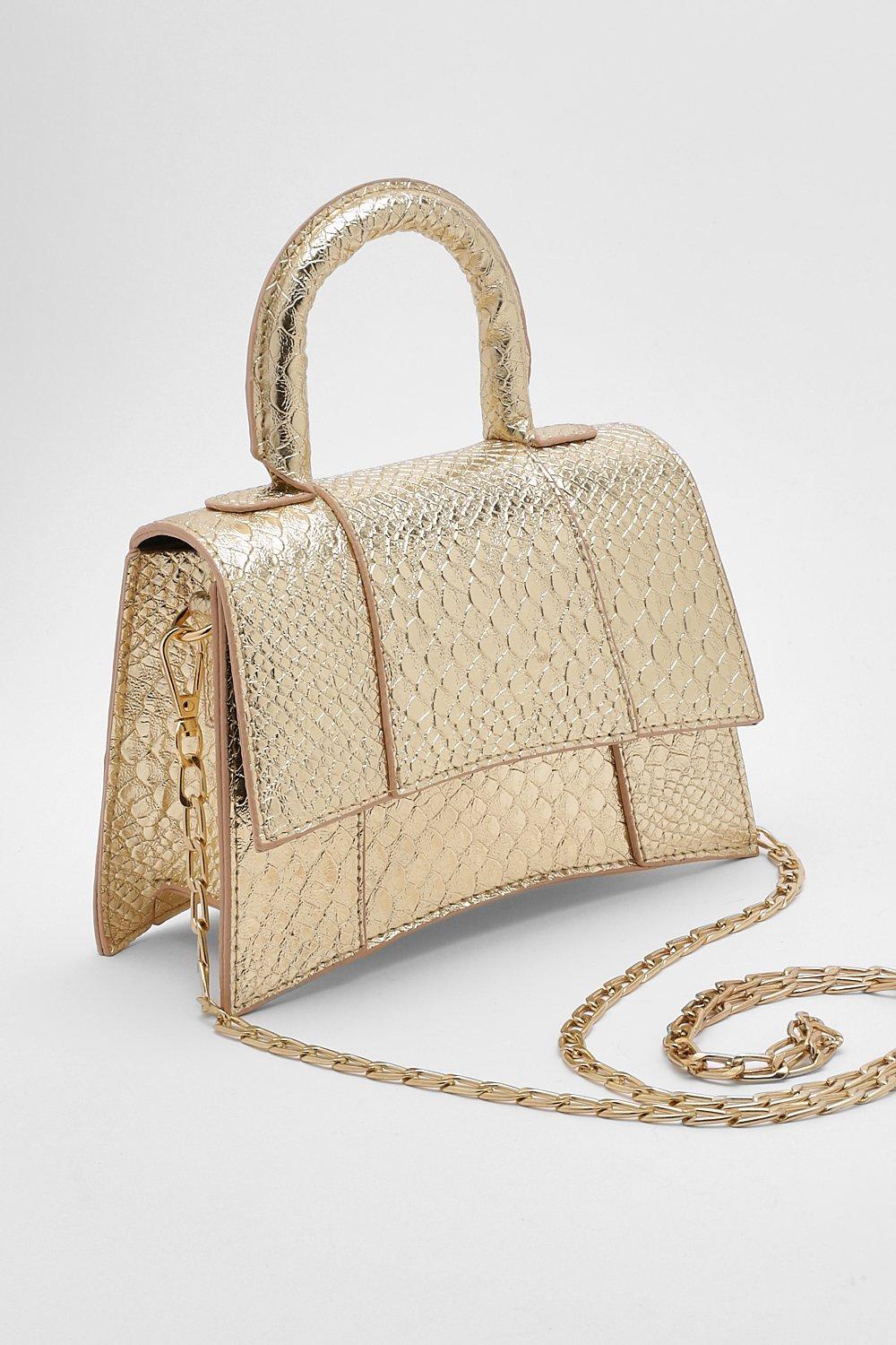 Gold croc sale bag