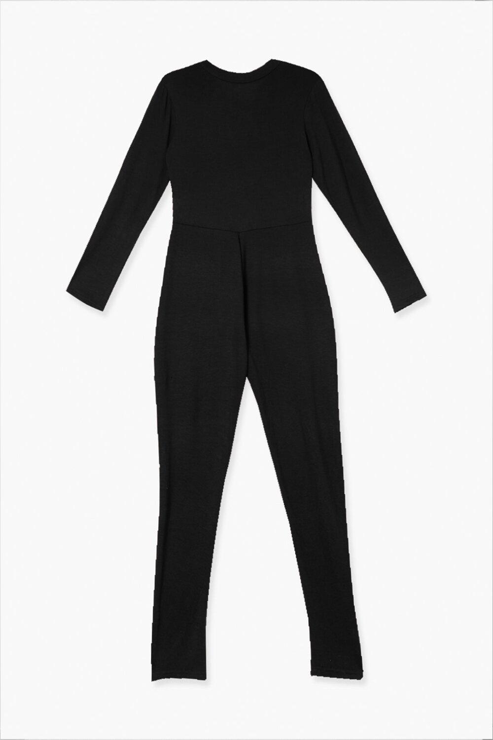 Women's Long Sleeve Jumpsuit Unitard Black –