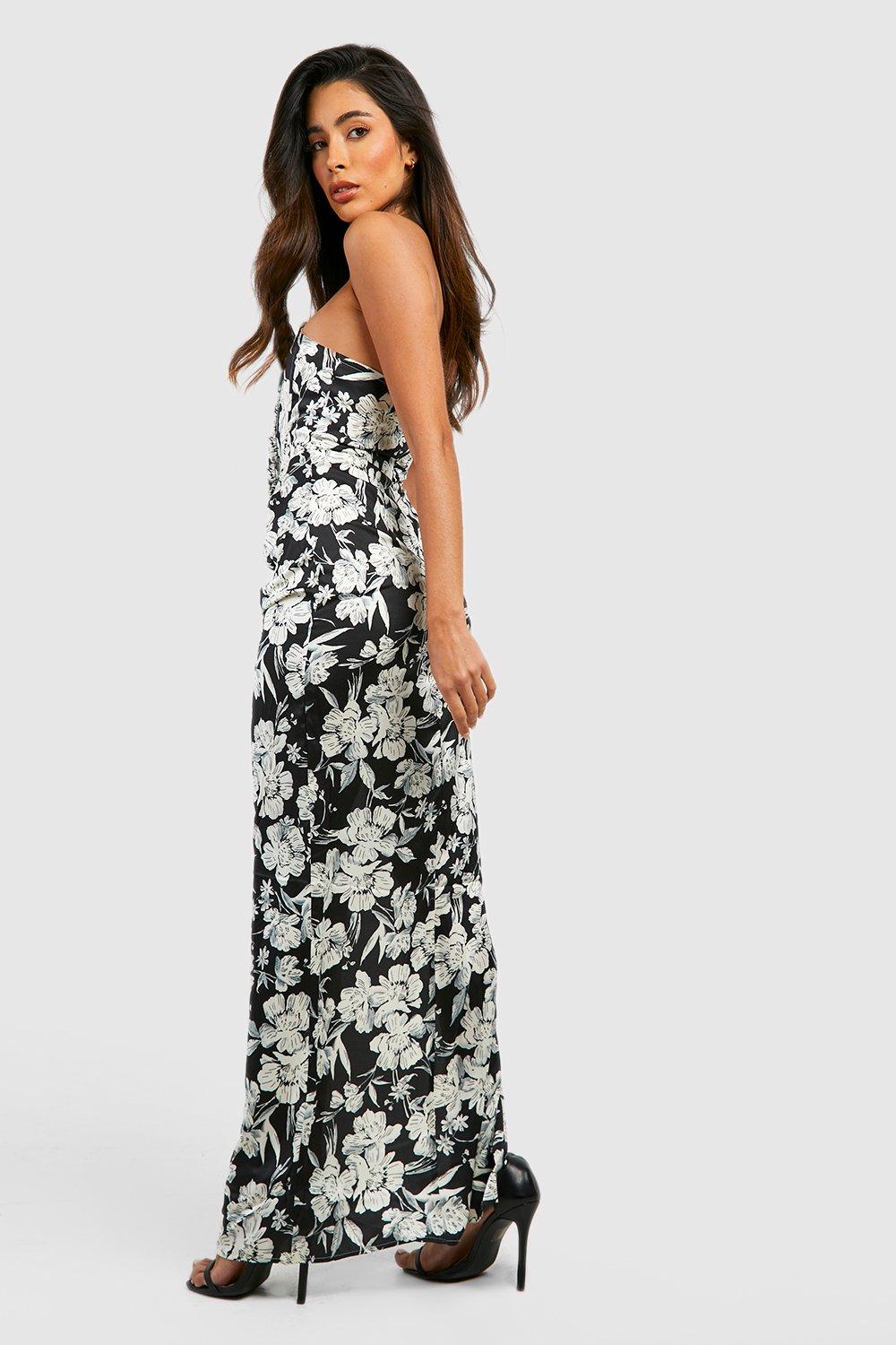 Floral print wrap hot sale maxi dress