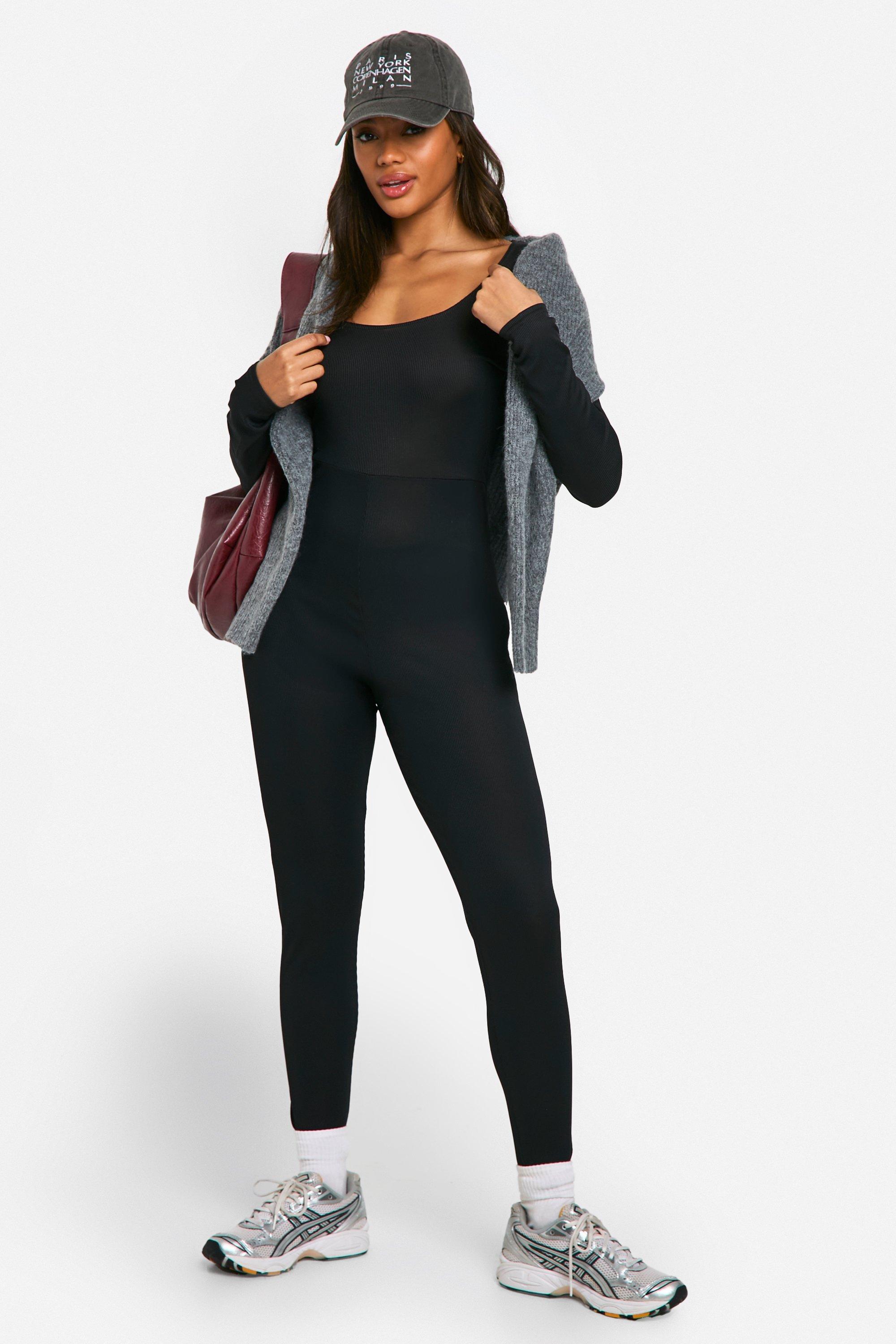 boohoo Basic Long Sleeve Contour Rib Unitard - ShopStyle Jumpsuits & Rompers