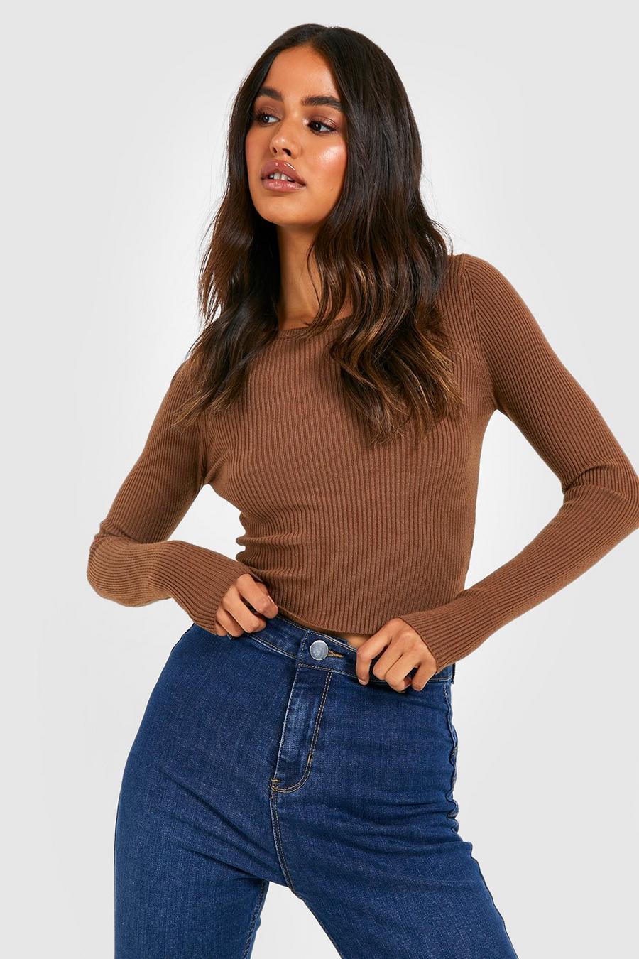 Chocolate Rib Knit Top image number 1