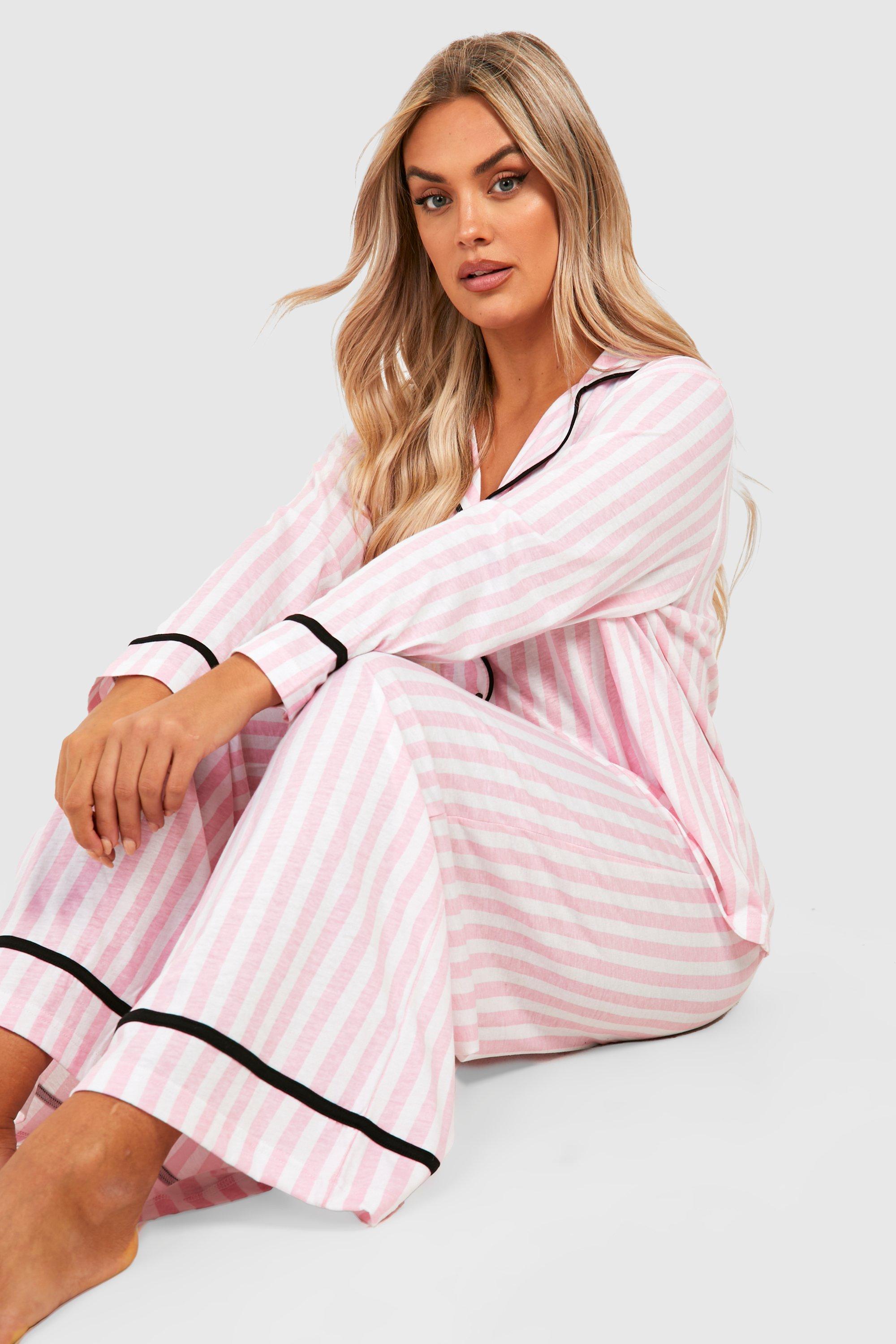 Boohoo pink stripe discount pjs