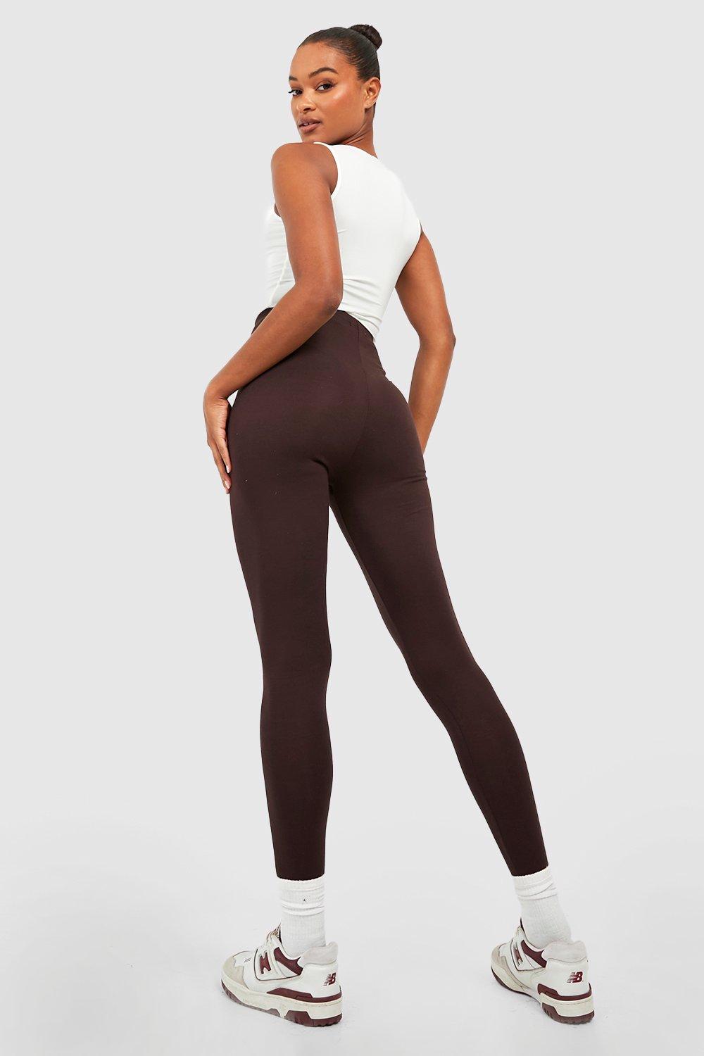 Buy Boohoo Tall Basic Cotton Blend High Rise Leggings In Black