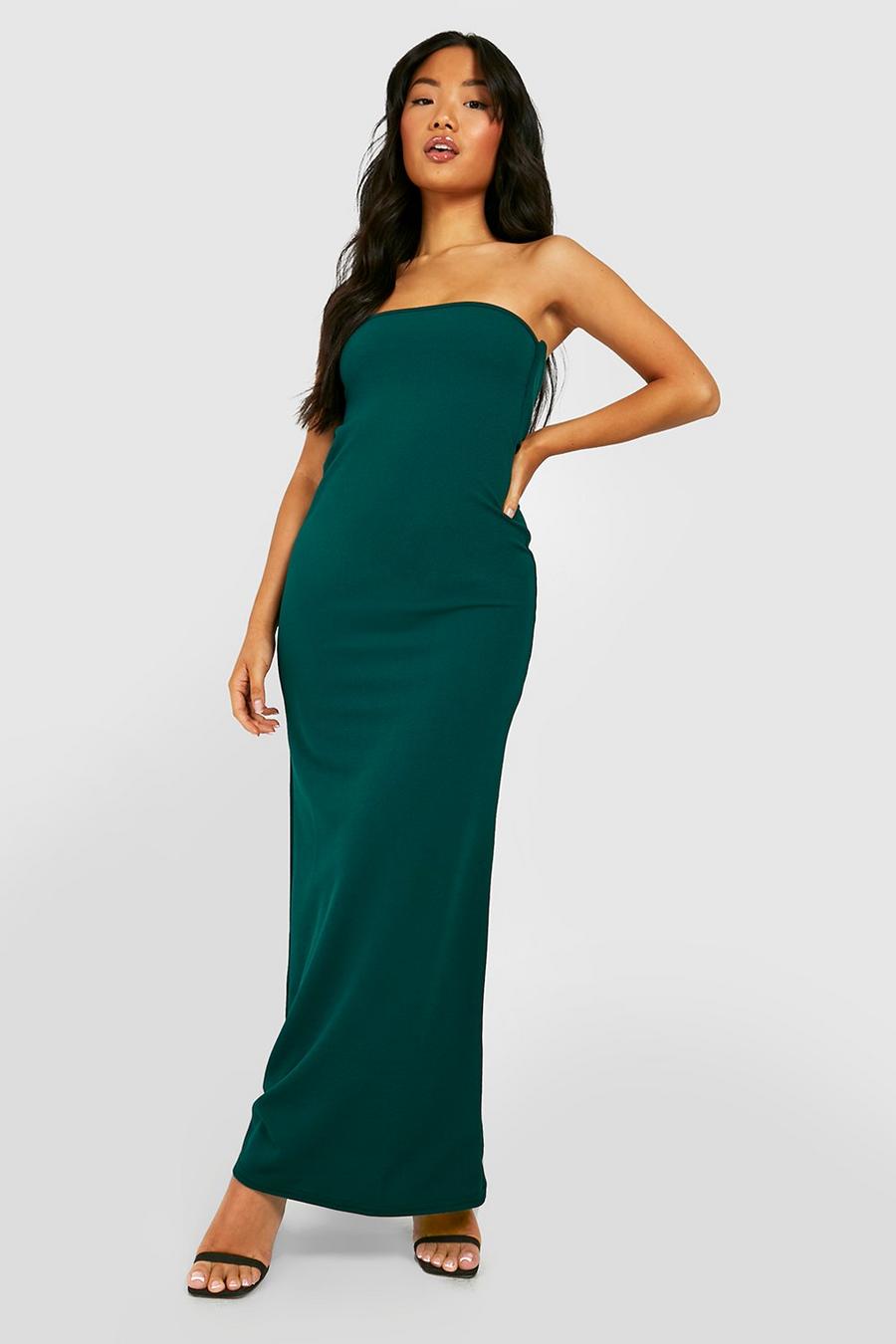 Emerald grün Petite Bandeau Drape Back Maxi Dress image number 1