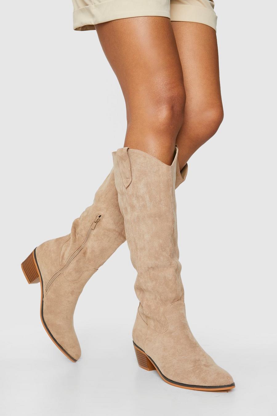 Sand Knee High Western Cowboy Boots image number 1