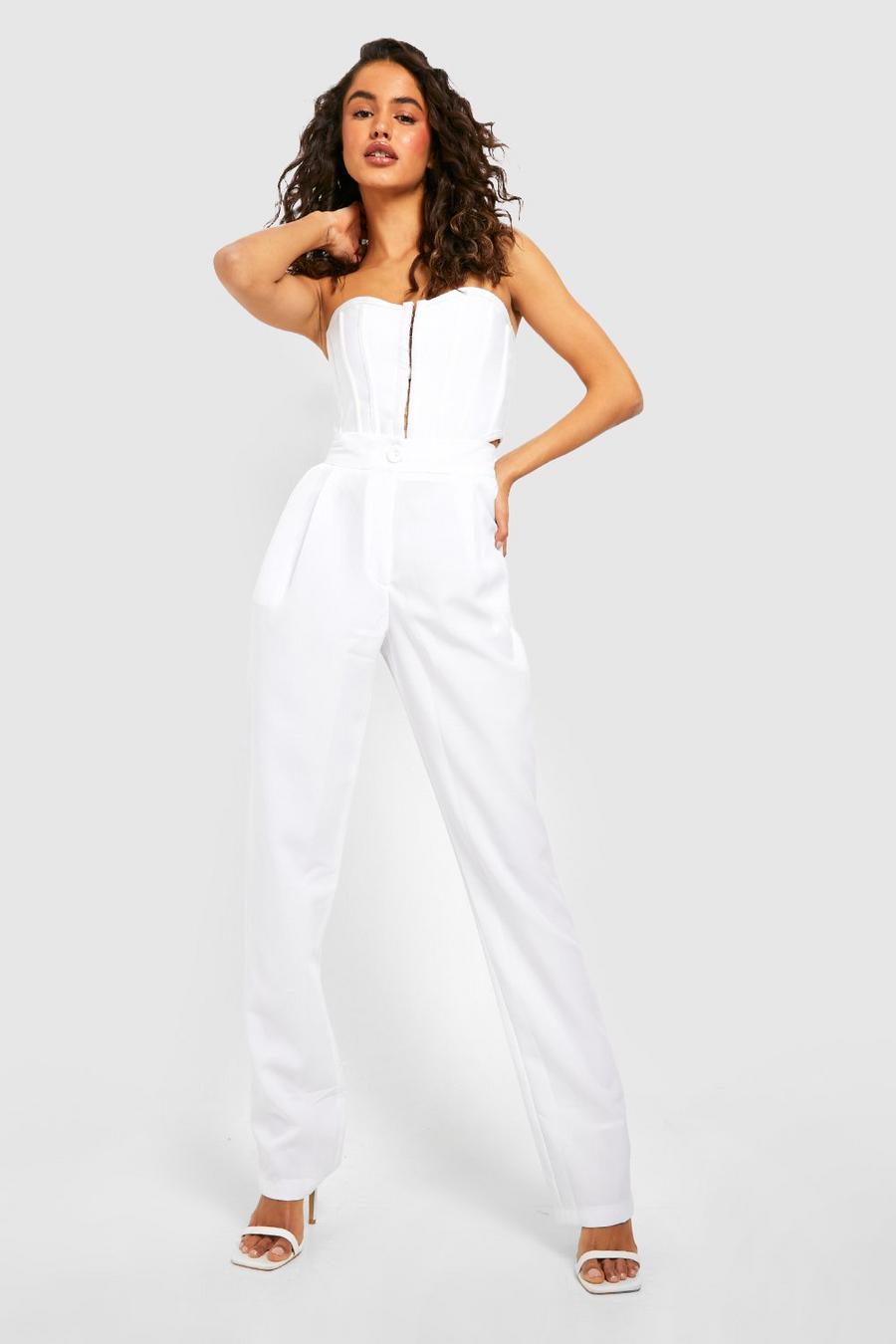 White vit Straight Leg Darted Trousers image number 1