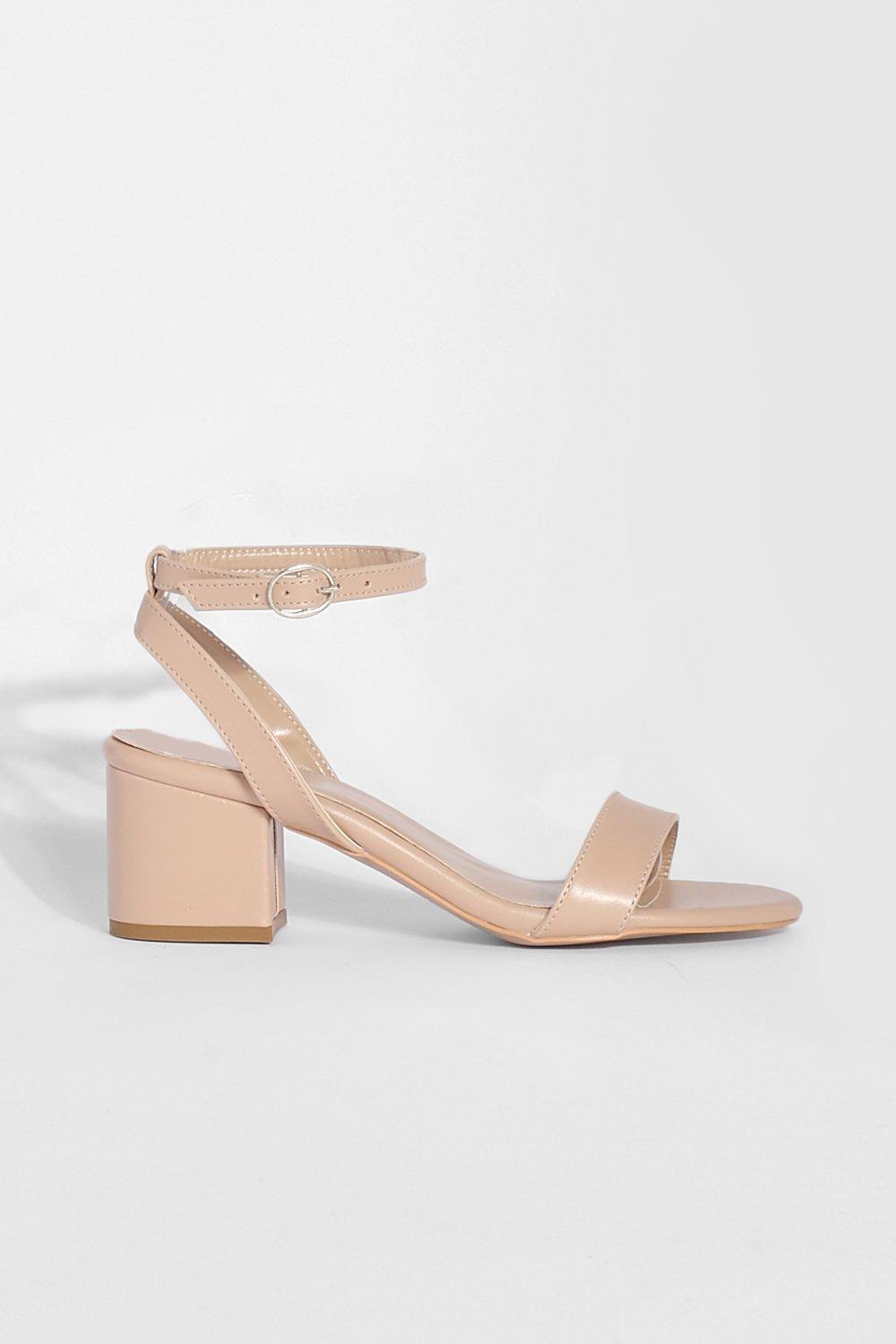 Low Block Barely There Heels boohoo IE