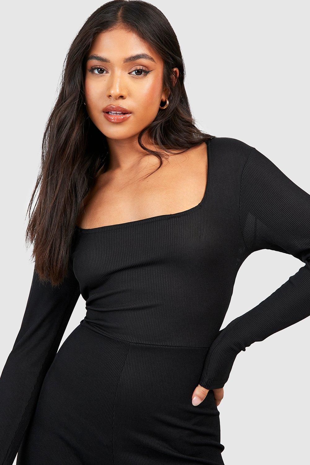 Black jersey knit jumpsuit online