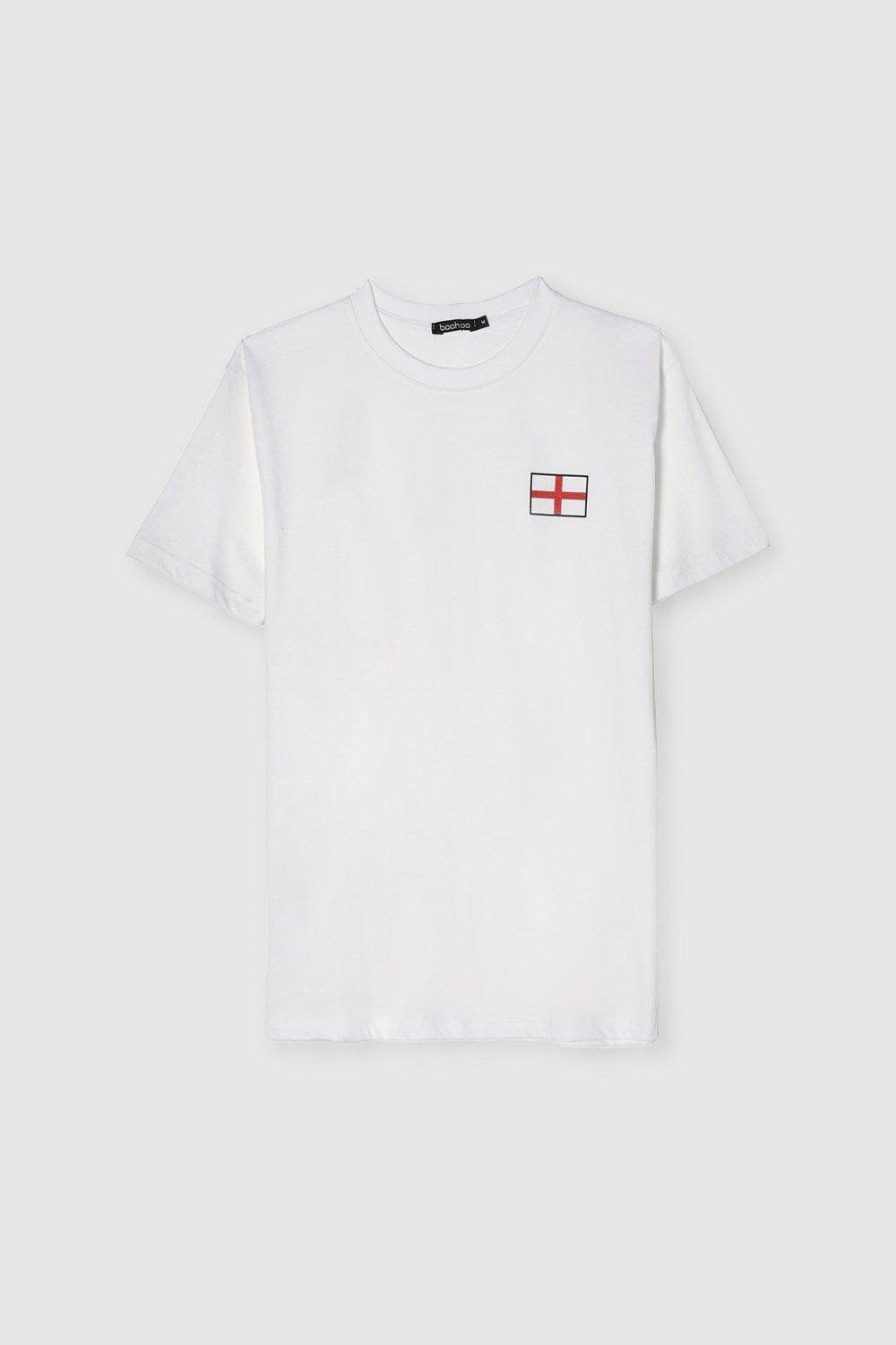 England Flag Pocket Print Oversized T shirt boohoo