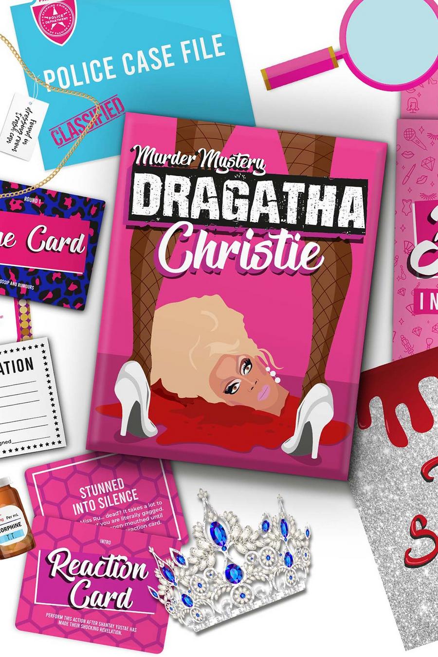 Pink rosa Dragatha Christie Murder Mystery Game