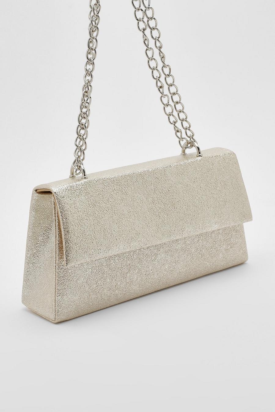 Gold Chain Strap Metallic Clutch Bag image number 1