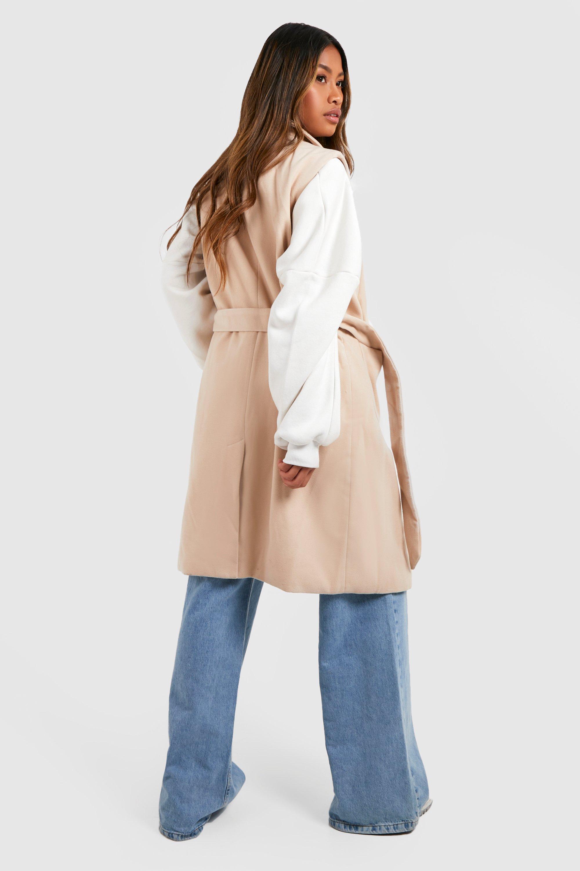 Sleeveless coat - Beige