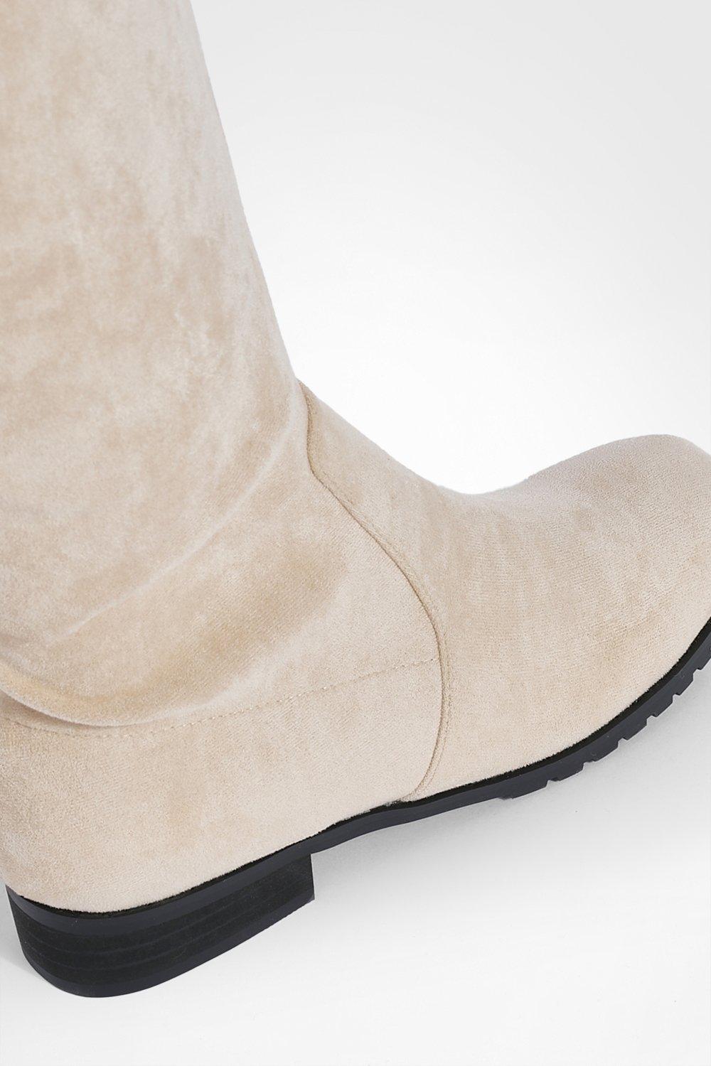 beige wide calf boots