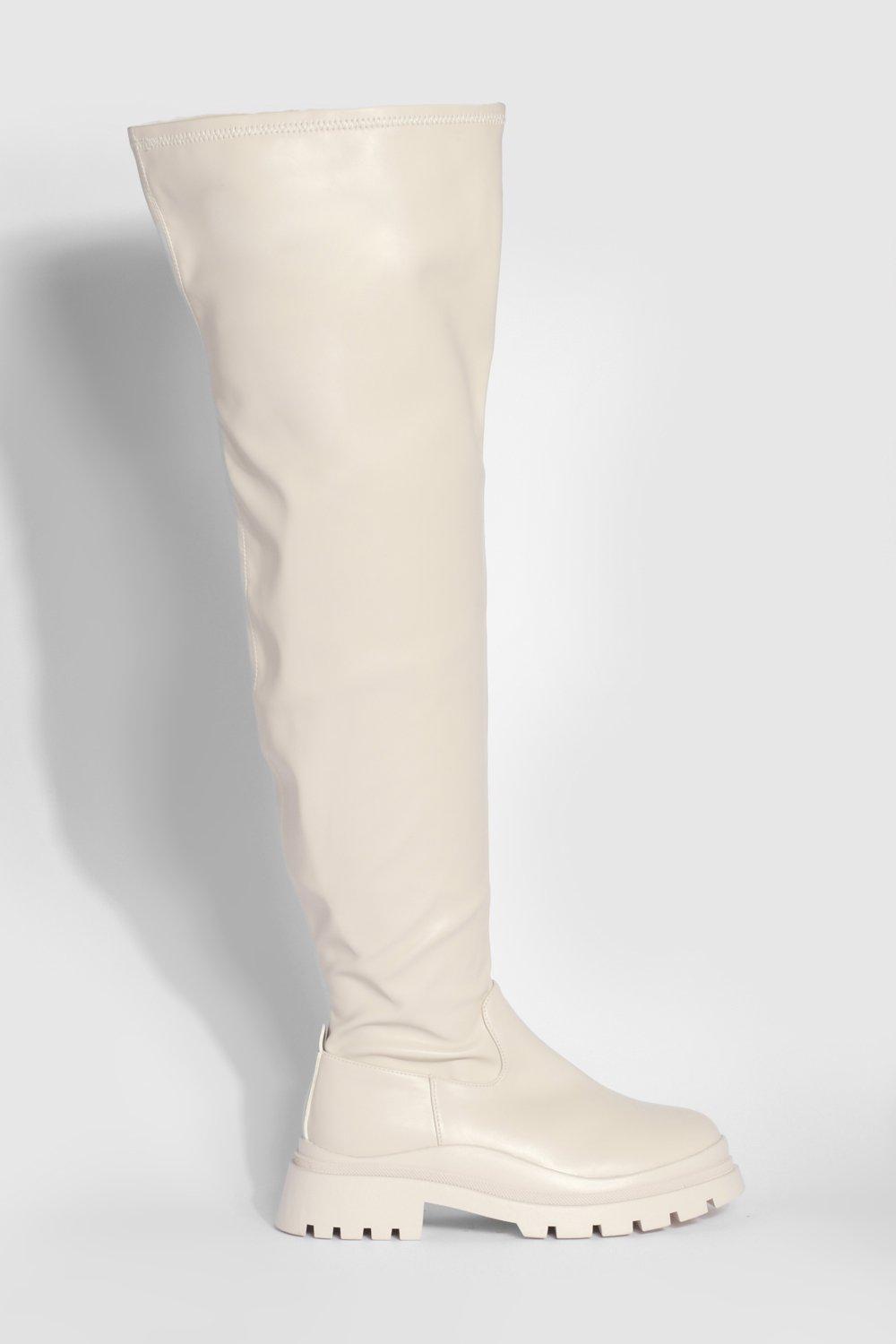 Extended wide calf clearance over the knee boots