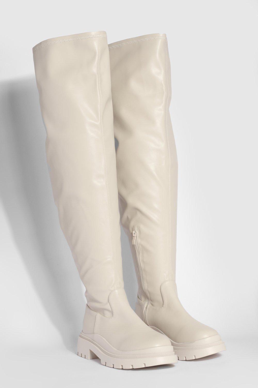 Stretch over the shop knee boots wide calf