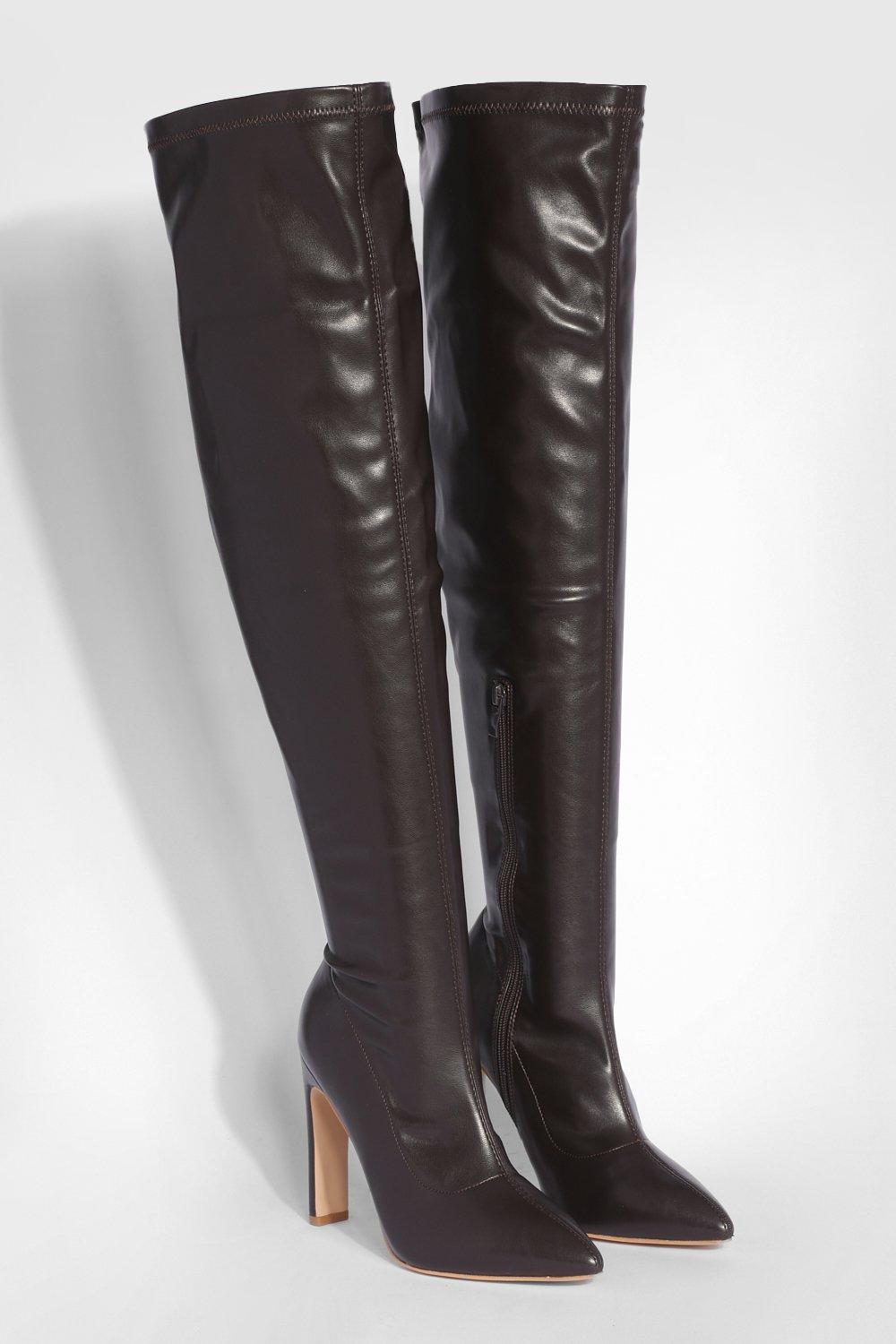 Pu over the knee on sale boots