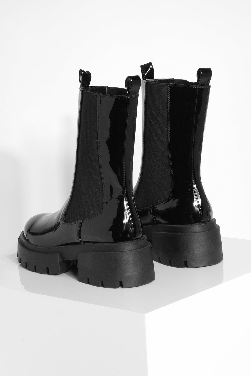 Patent calf sale boots