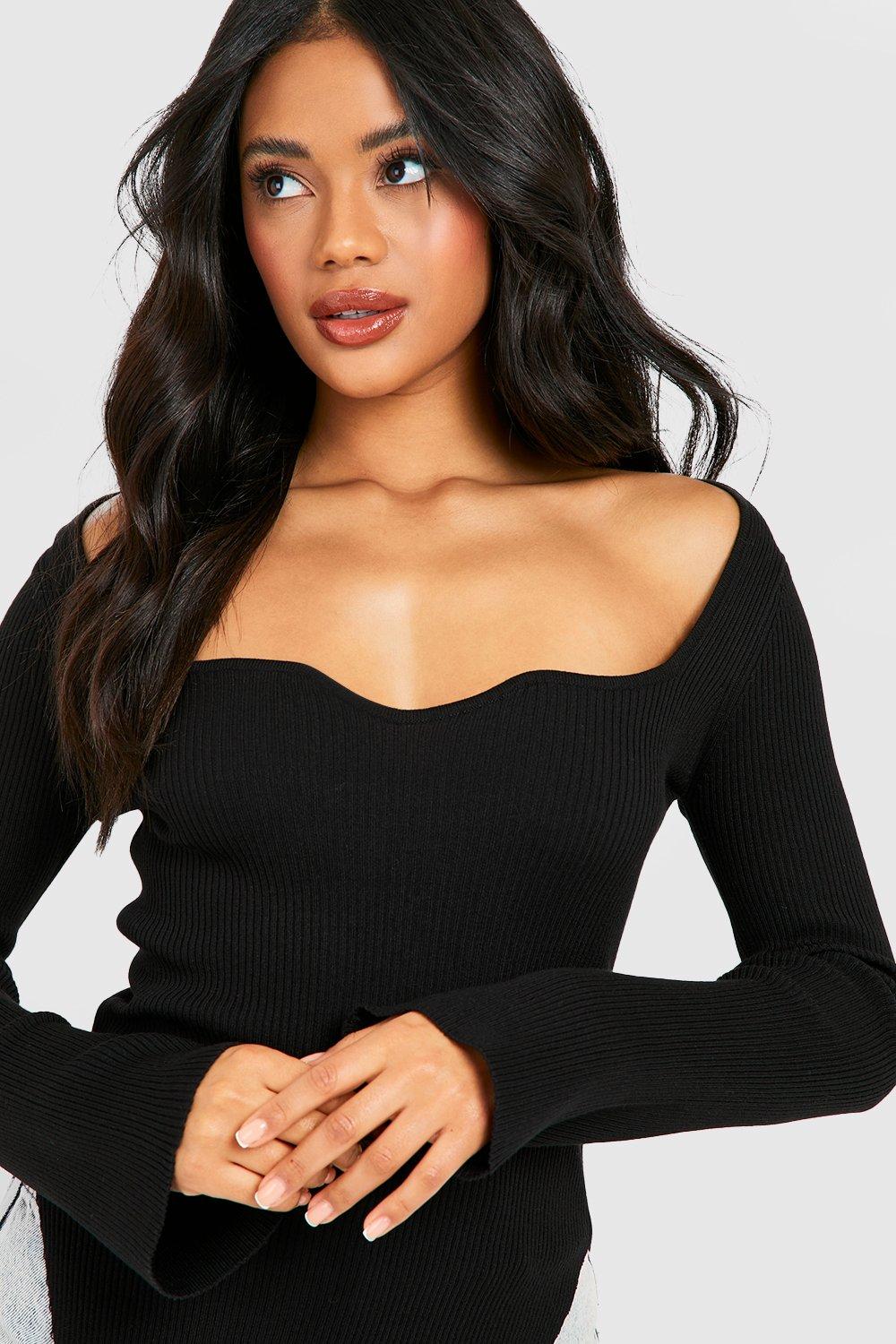 The Sweetheart Neck Knit Top