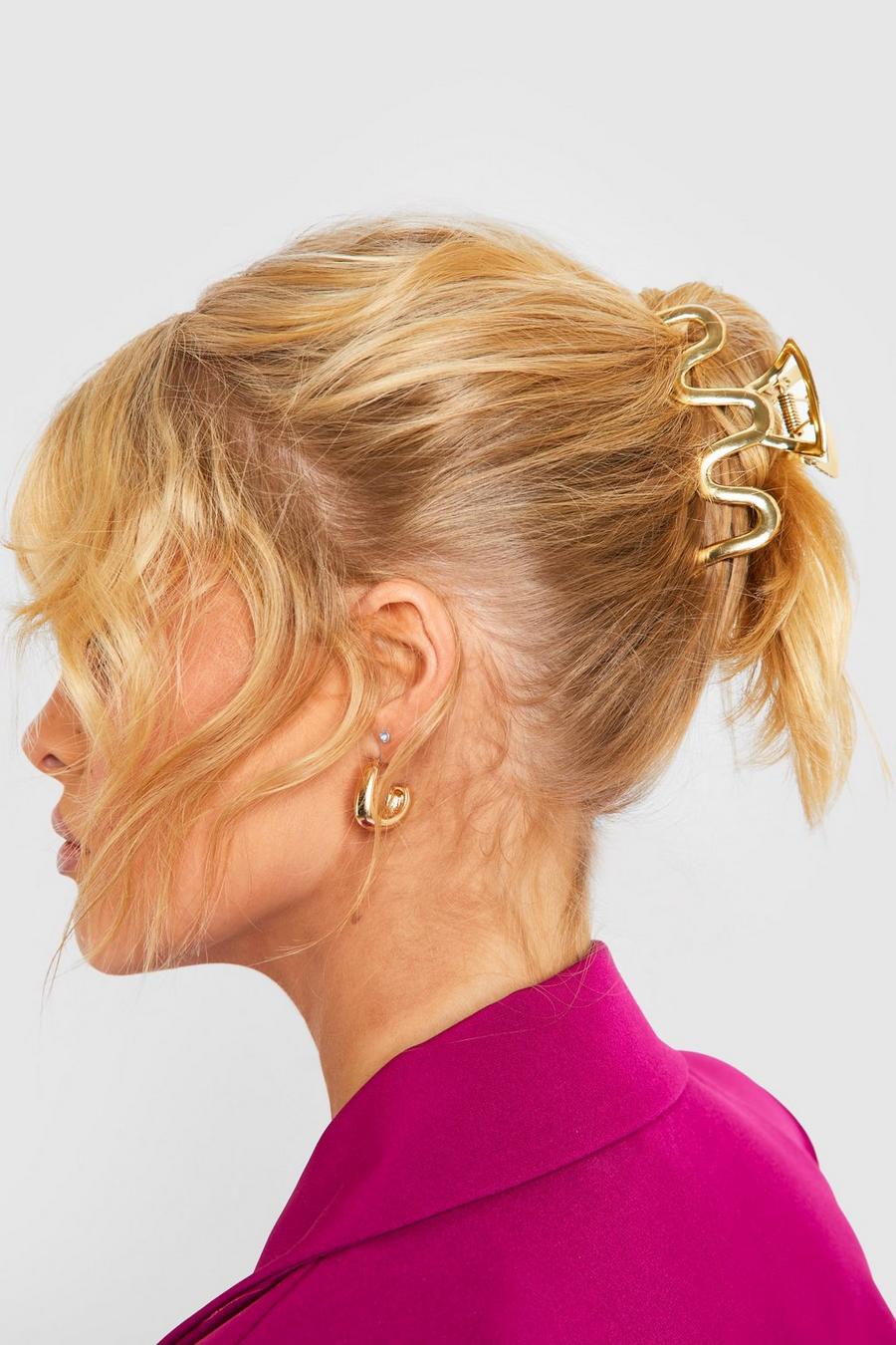 Gold Wavy Claw Clip  image number 1