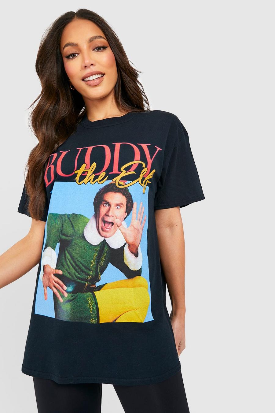 Black Tall Buddy The Elf Licence Christmas T-shirt image number 1