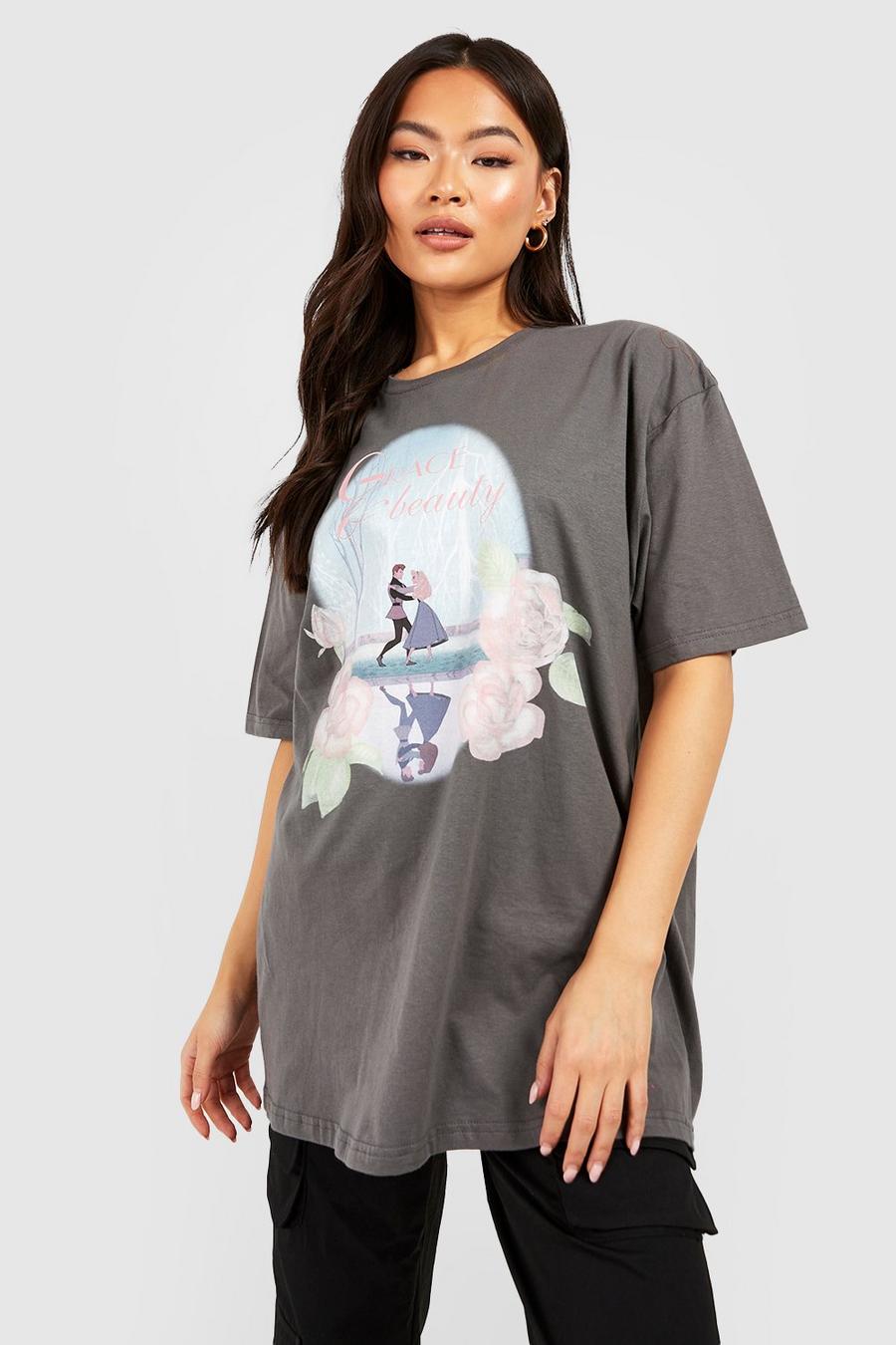 Charcoal gris Disney Princess Sleeping Beauty Graphic License T-shirt