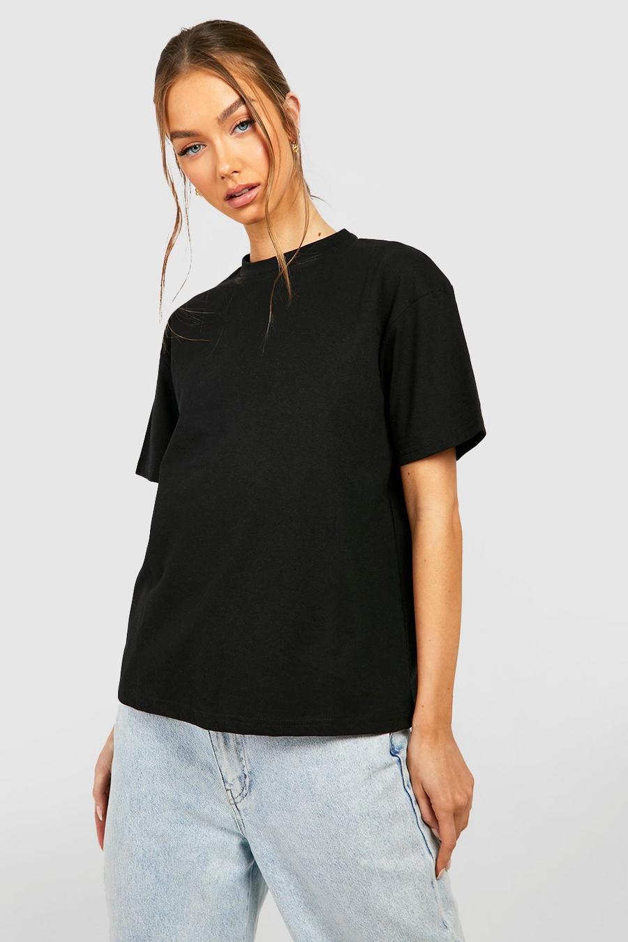 Black Oversized t-shirt med rund hals