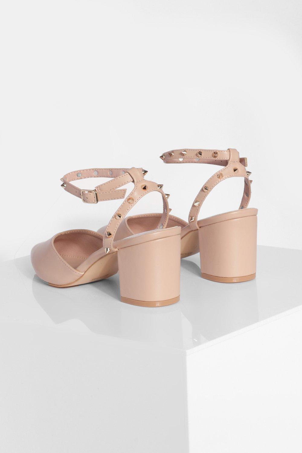 Nude pointed block heels clearance