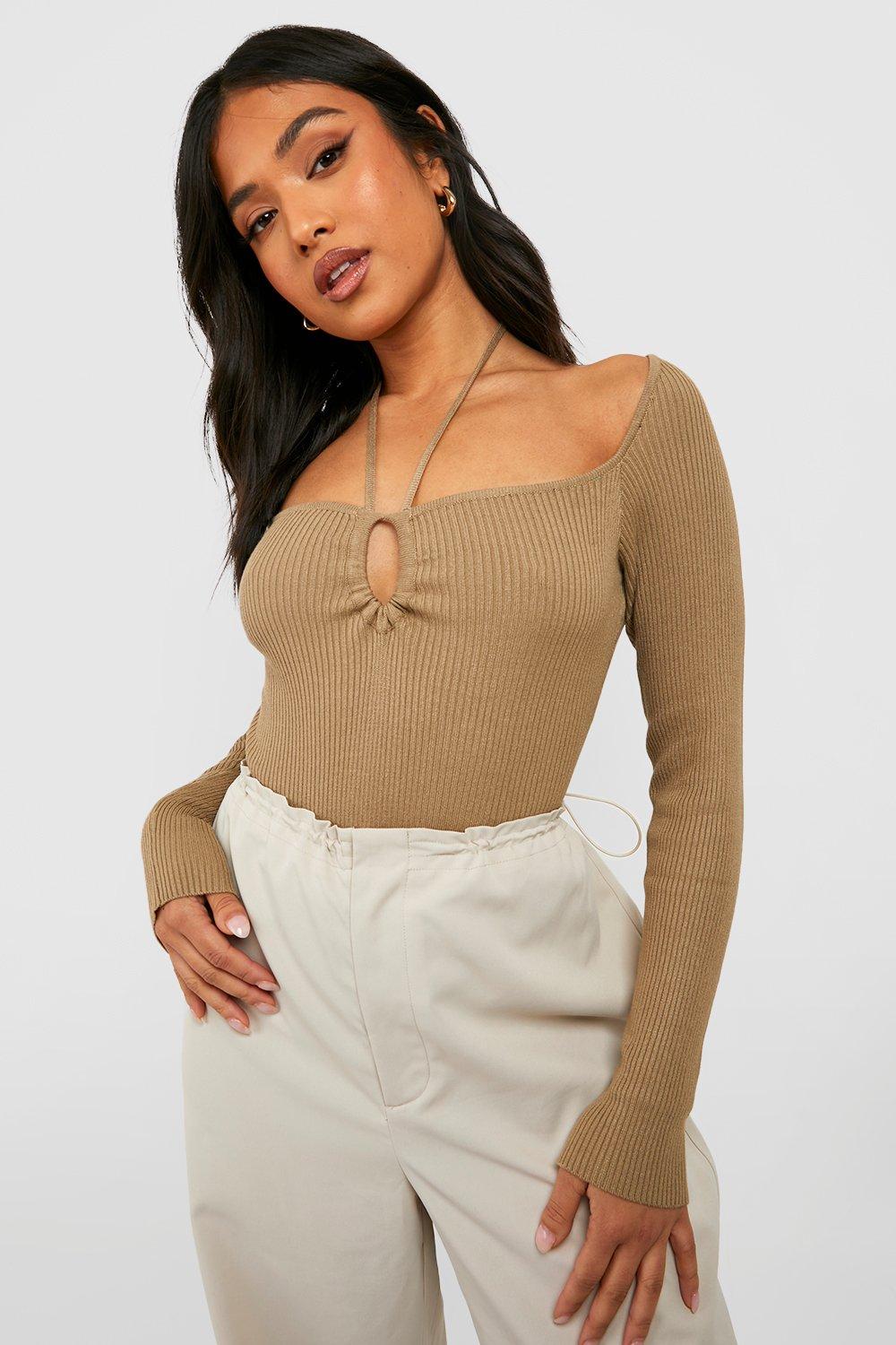 Plus Rib Knitted Longline Top