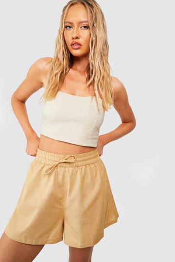 Tall Losse Linnen Look Shorts stone