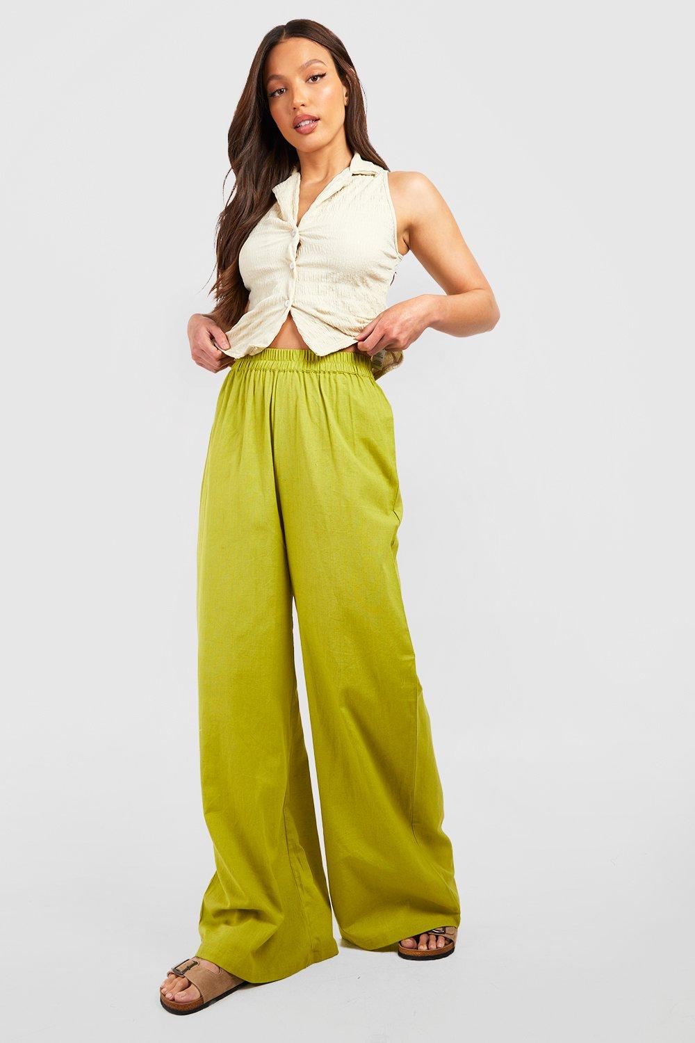 Womens tall wide leg linen pants top
