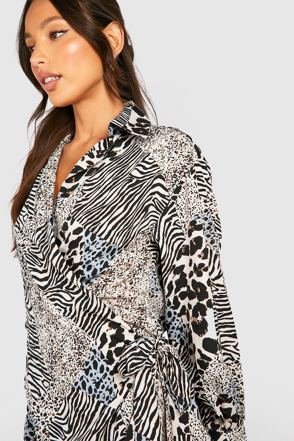 Animal print shirt dress - Women