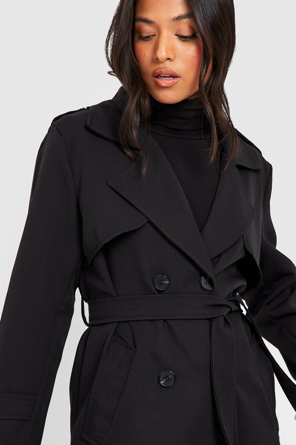 Black trench 2024 coat petite