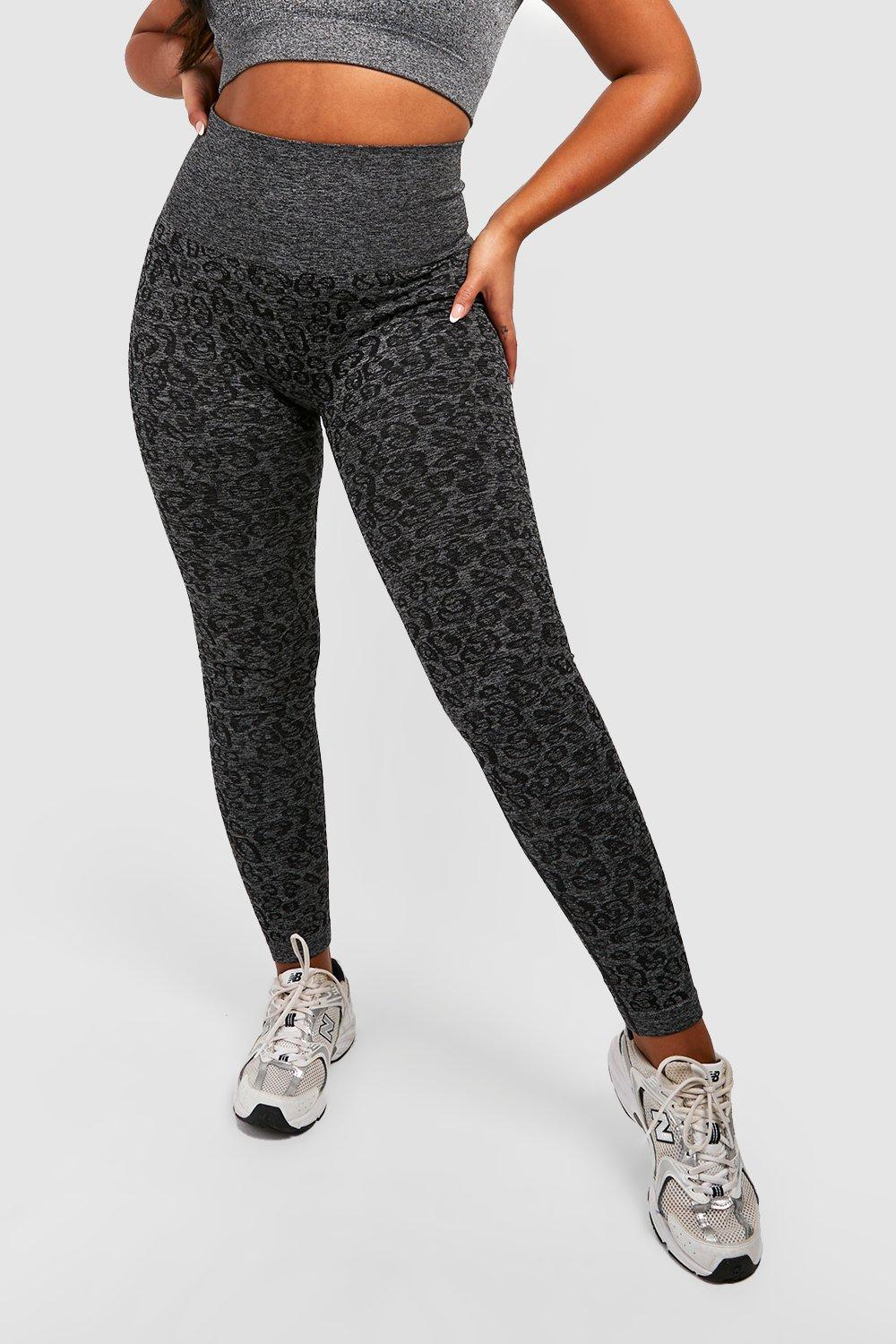 Plus Naadloze Luipaardprint Active Fitness Leggings