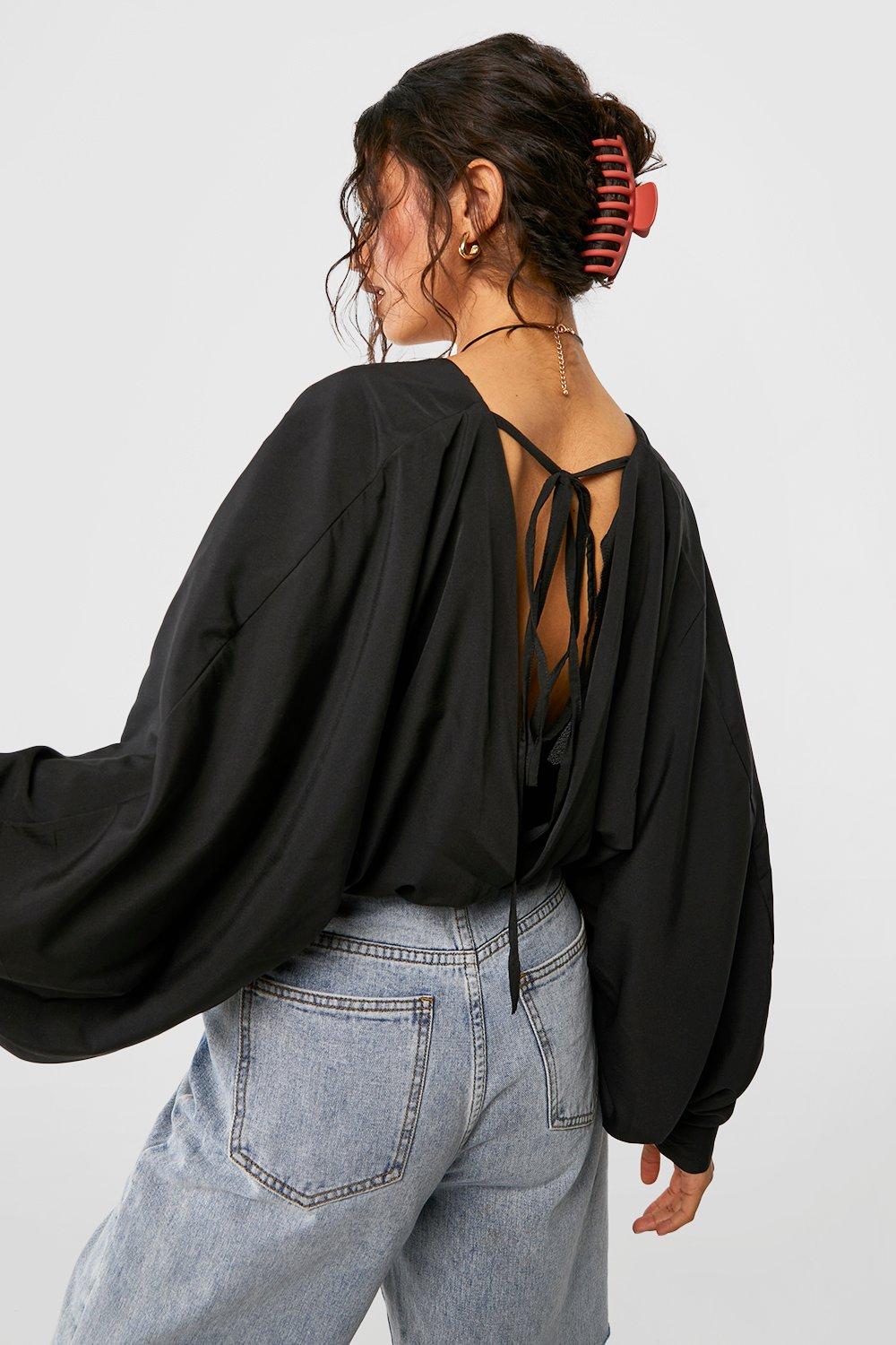 Batwing Tie Back Crop Top